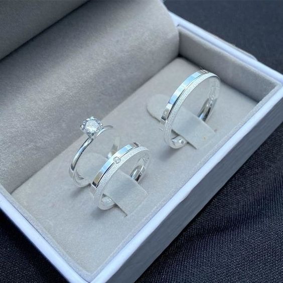 Alianças de Namoro Prata -  Luna 3,5mm