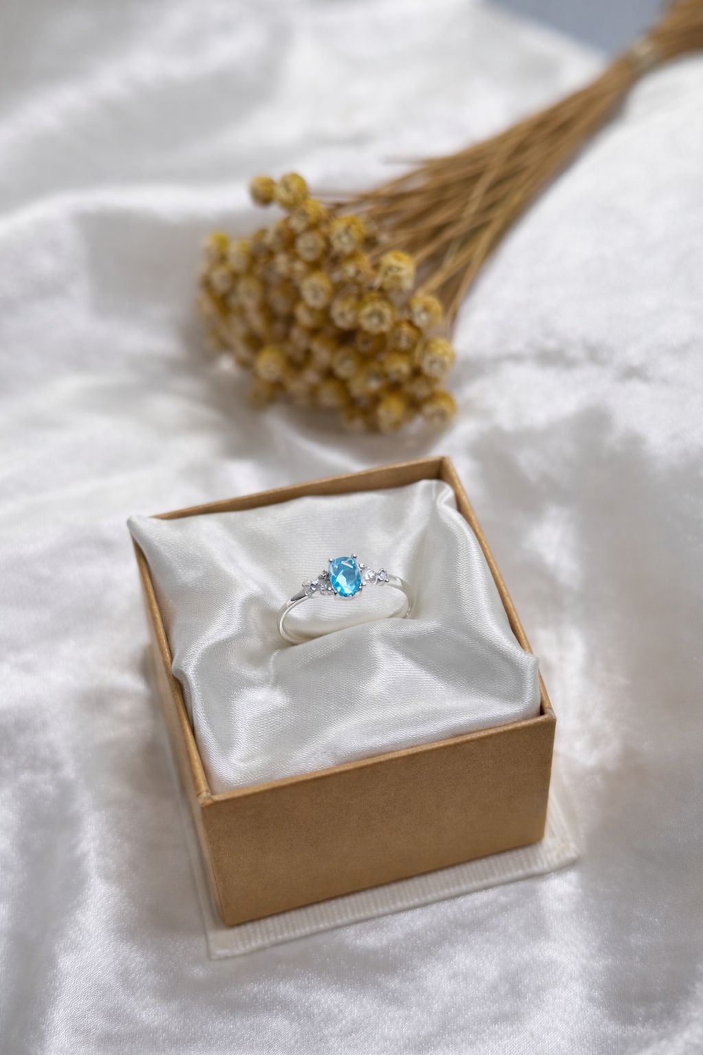 Anel Solitário Royale Blue - Prata