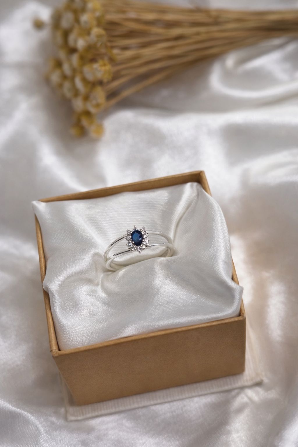 Anel Solitário Íris Blue - Prata